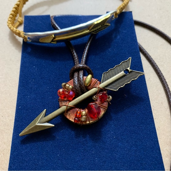 🔥5/$20🔥 Arrow Necklace and Macrame Bracelet New and Handmade - Picture 3 of 5
